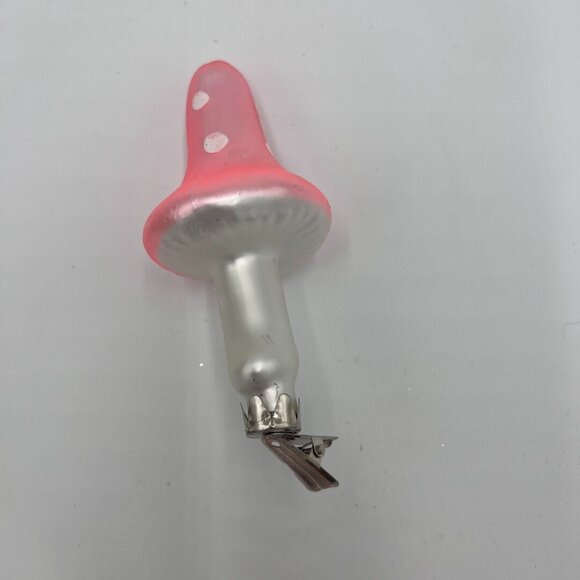 Vintage Martha Stewart Pink & White Polka Dot Mushroom Christmas Tree Clip-On Or - Picture 3 of 3
